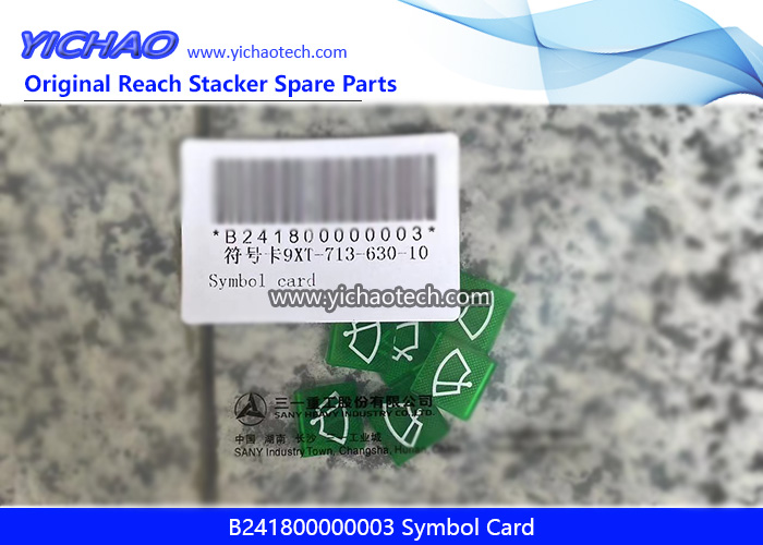 Sany B241800000003 Symbol Card for Container Reach Stacker Spare Parts