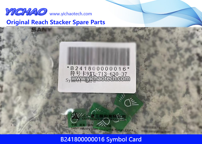 Sany B241800000016 Symbol Card for Container Reach Stacker Spare Parts