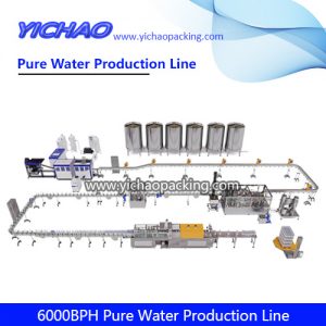 Full Automatic 6000BPH Pure Water Production Line(350ml/750ml PET/Plastic/Glass Bottle Filling Packing Machine )