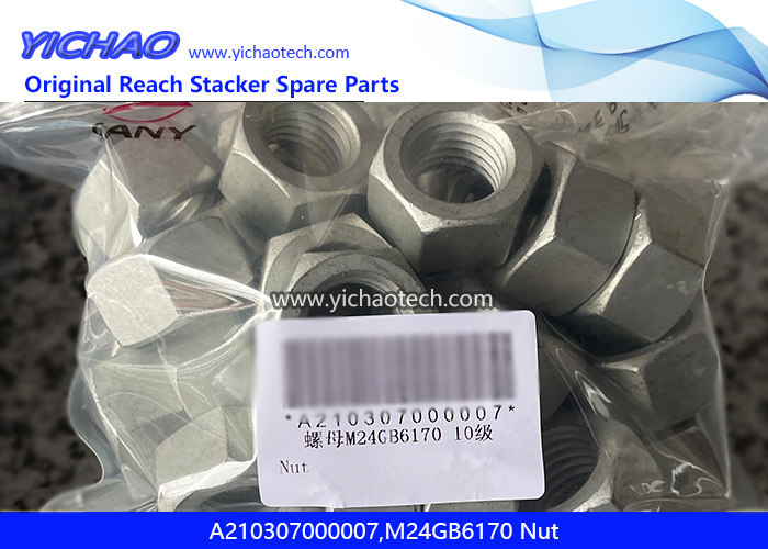 Sany A210307000007,M24GB6170 Nut for Container Reach Stacker Spare Parts