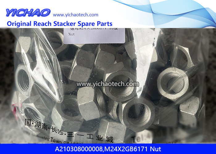 Sany A210308000008,M24X2GB6171 Nut for Container Reach Stacker Spare Parts